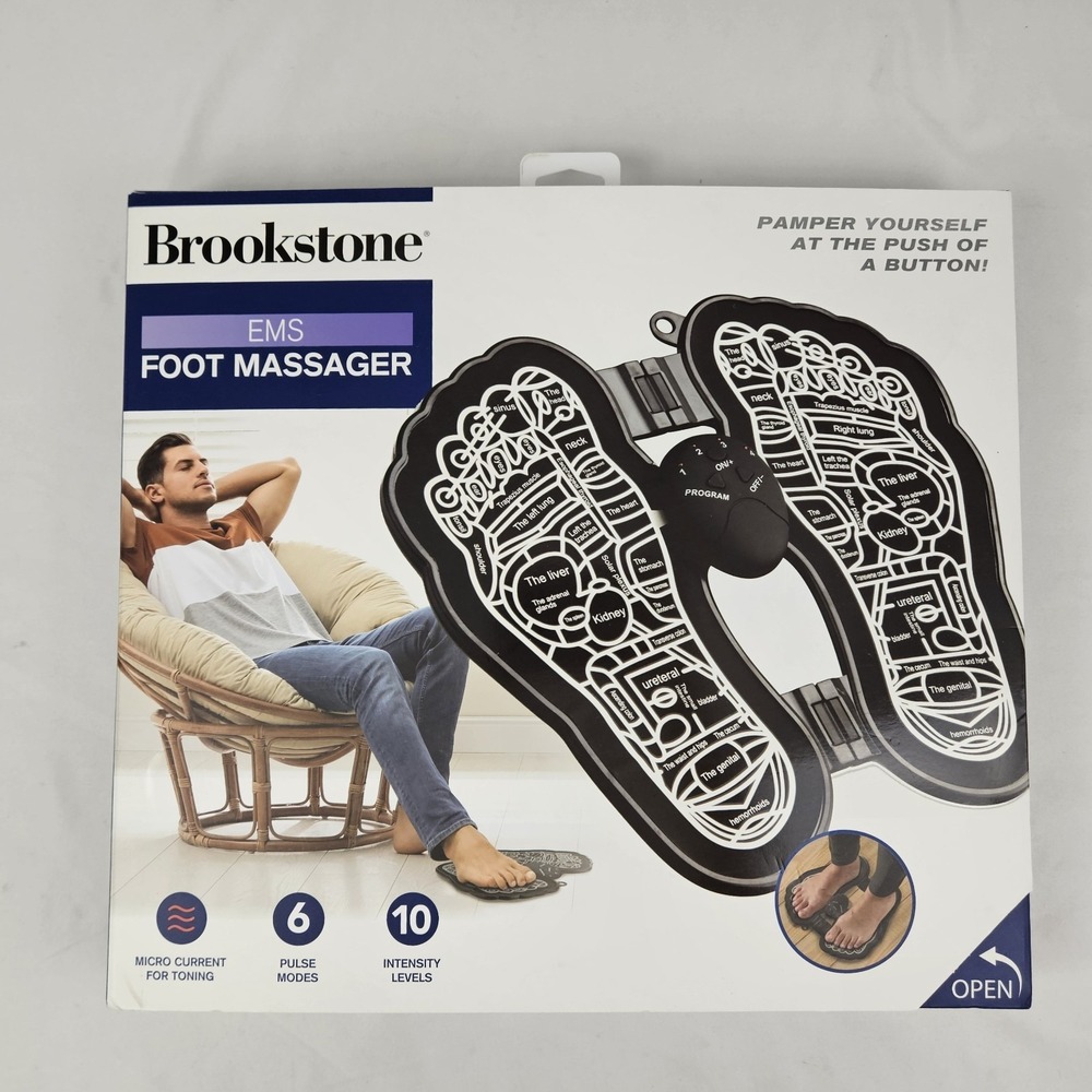 Foot Massager Neuropathy Feet Circulation Pain Relief Brookstone EMS Open Box